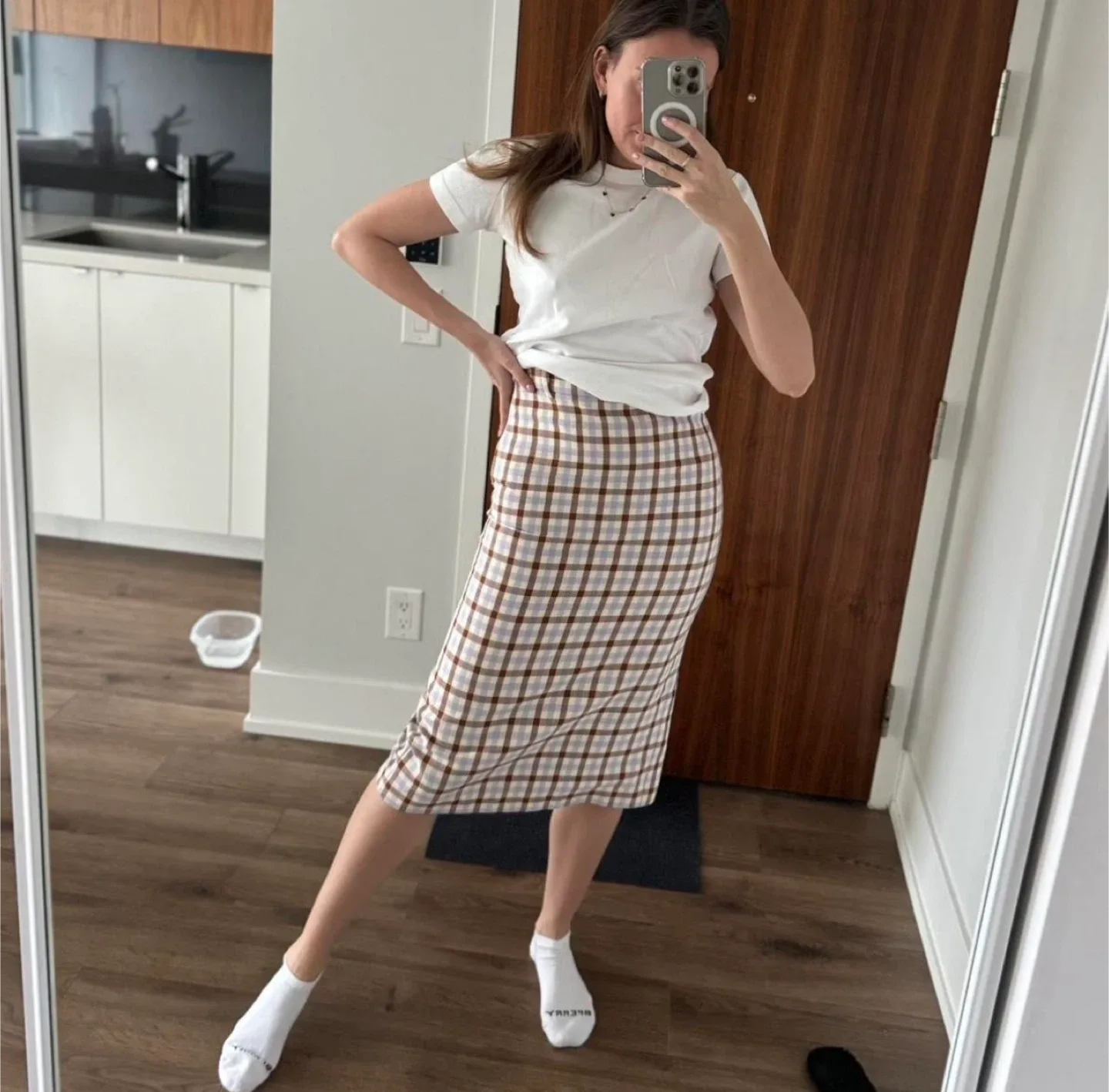 Plaid Midi Skirt image indicator(2)