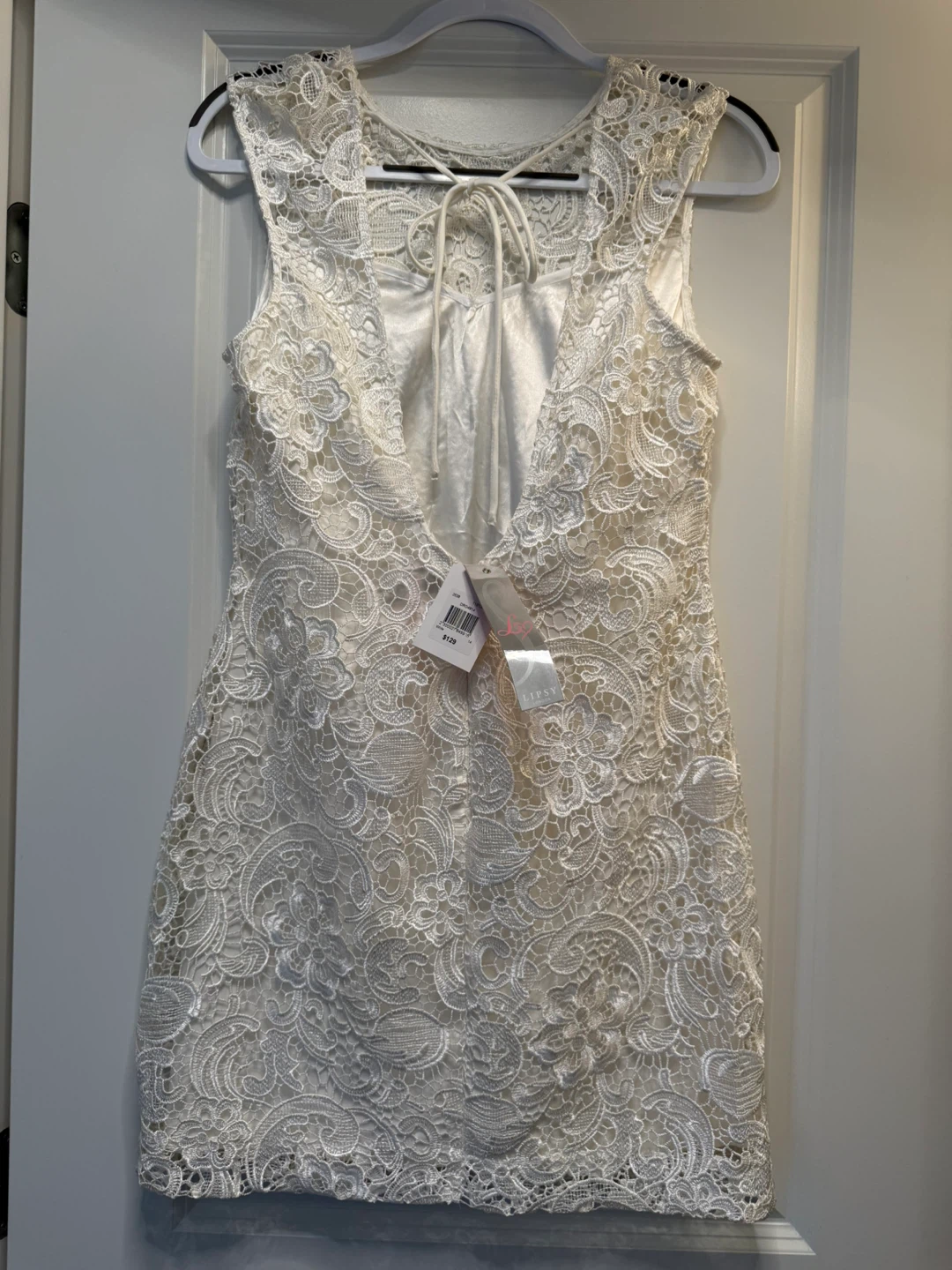 Lipsy London White Lace look Dress - photo 3