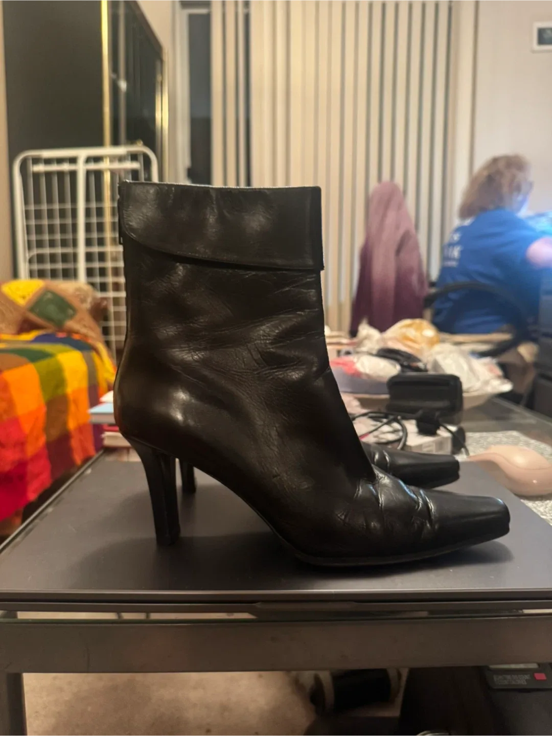 Women’s Black Leather Ankle Boots - Size 6.5 M US image indicator(5)