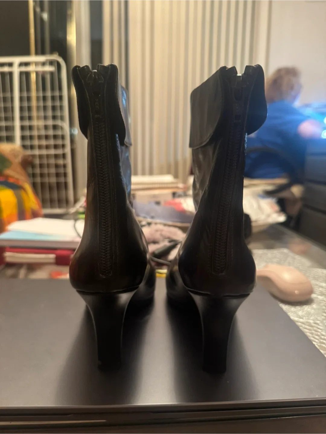 Women’s Black Leather Ankle Boots - Size 6.5 M US image indicator(6)