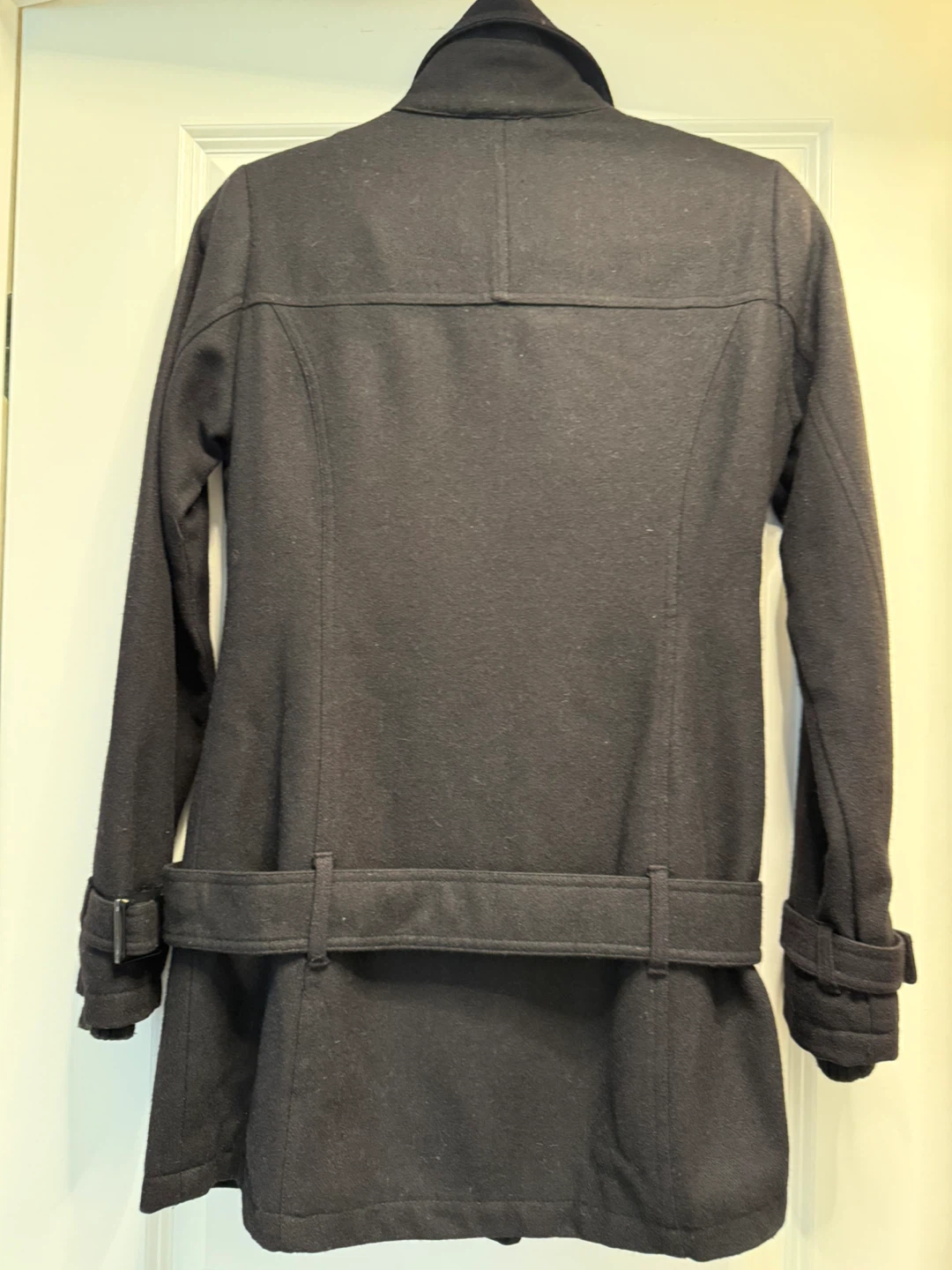 Double breasted belted Wool Blend Coat - photo 3
