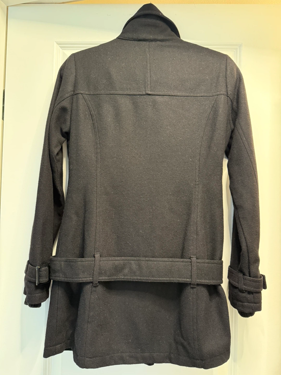 Double breasted belted Wool Blend Coat - photo 4