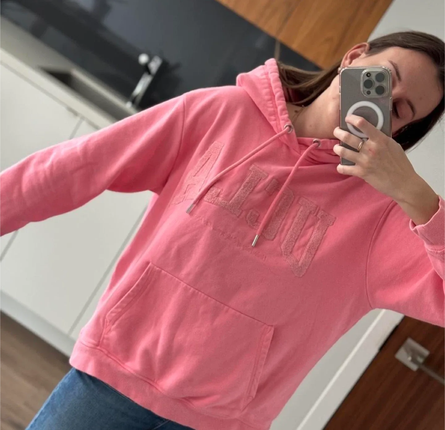 Cozy Boyfriend Hoodie Pink image indicator(2)