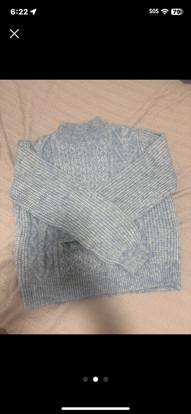 Cable Knit Sweater - Blue