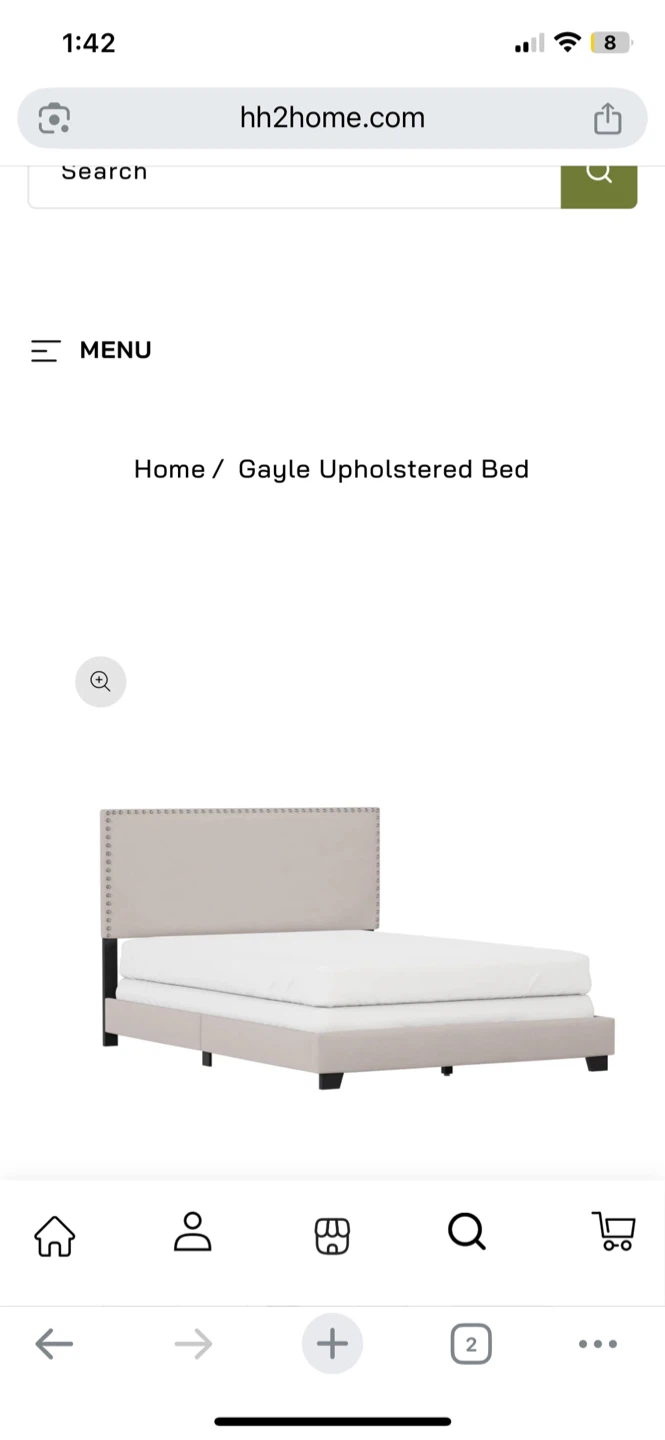 Grey Upholstered Queen Bed - New (Unused - Open Box) - photo 4