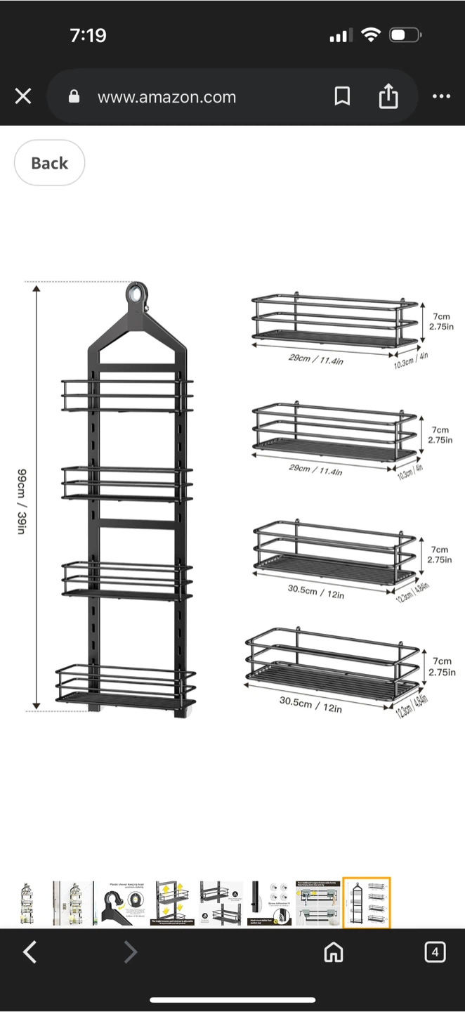 Orimade 4-Tier Adjustable Anti-Slip Shower Caddy - photo 2