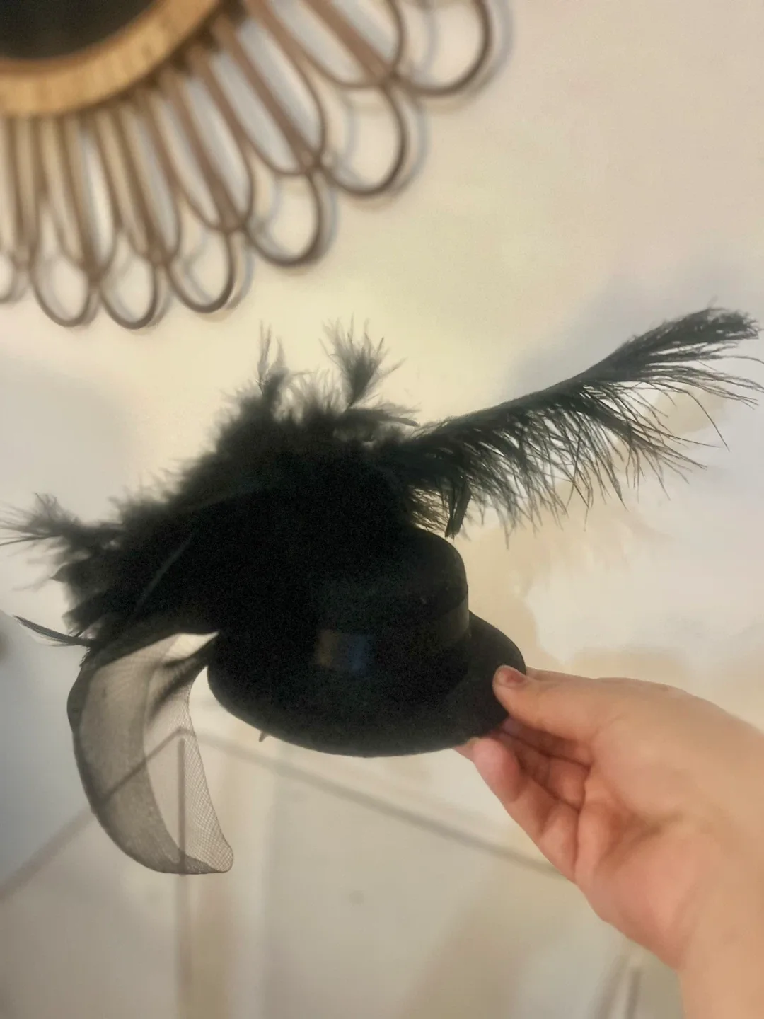 Black Feather Fascinator Hat