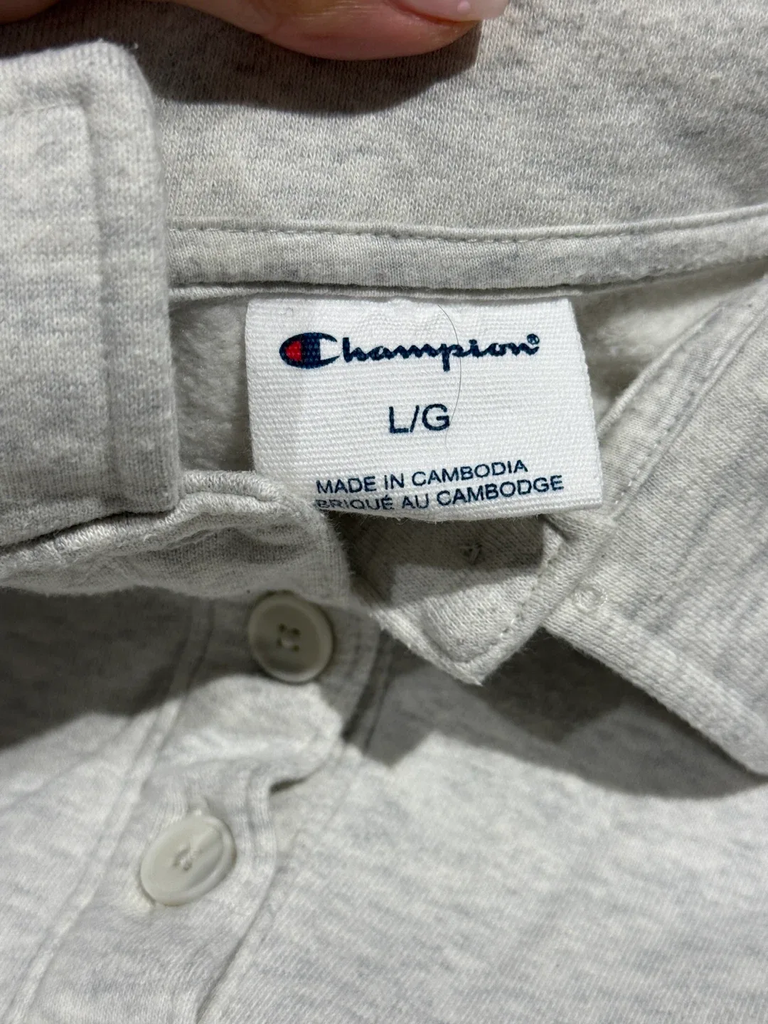 Champion L/G Grey Polo Sweatshirt image indicator(2)