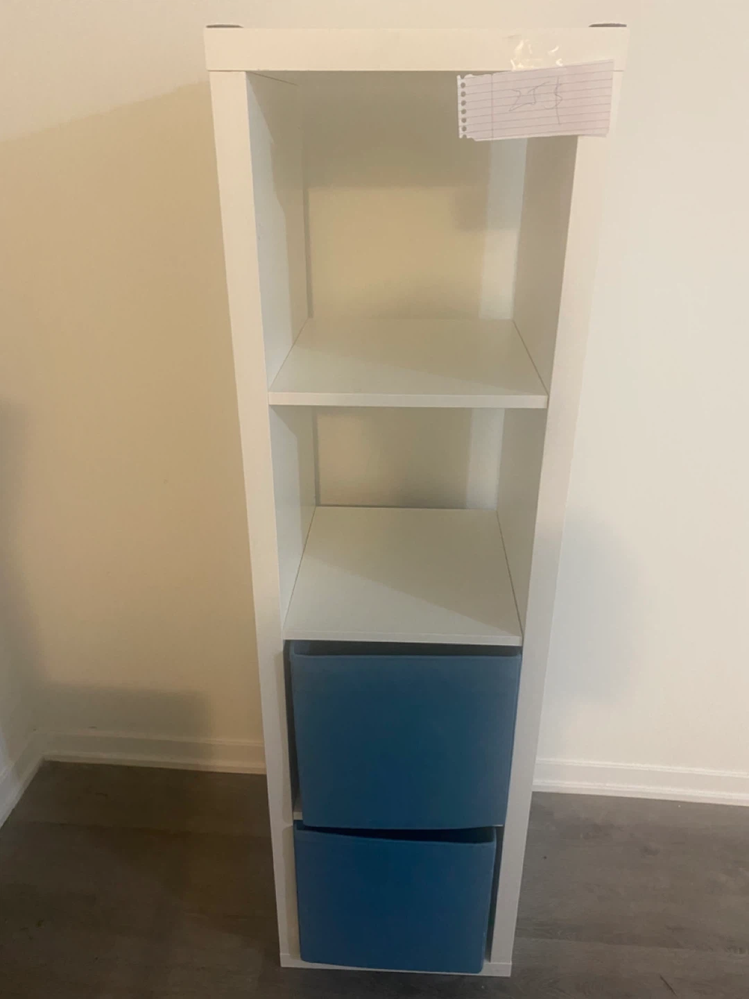 IKEA Kallax Shelf Unit with Blue Drawers