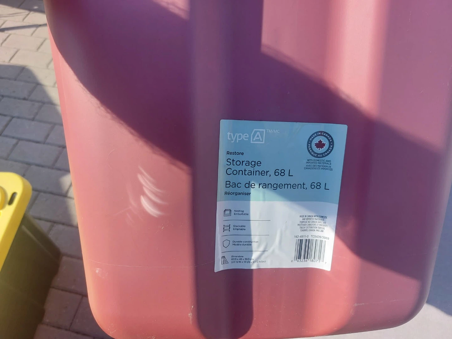 Type A Restore Storage Container, 68 L