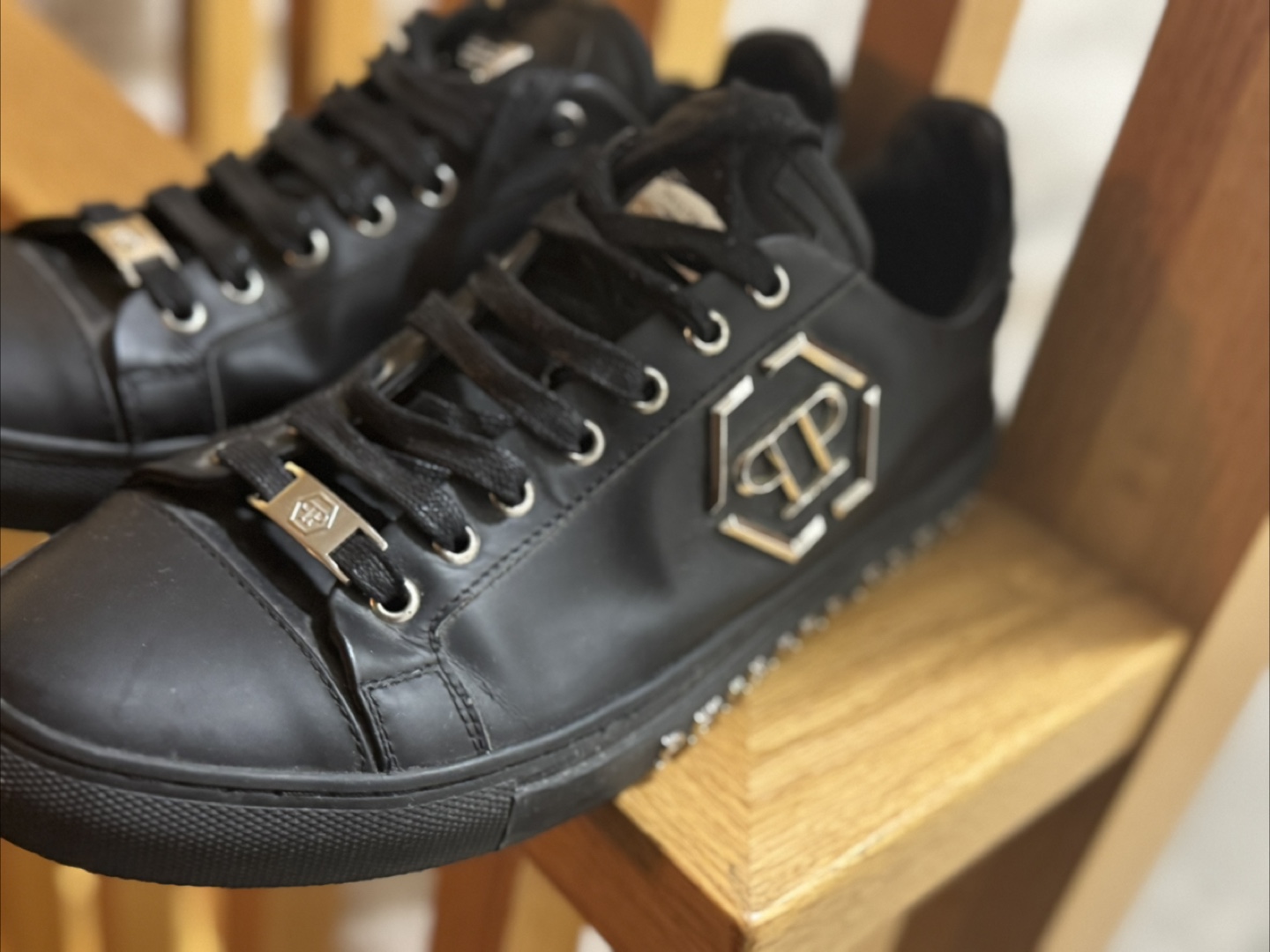 Philipp Plein Black Leather Sneakers - photo 2