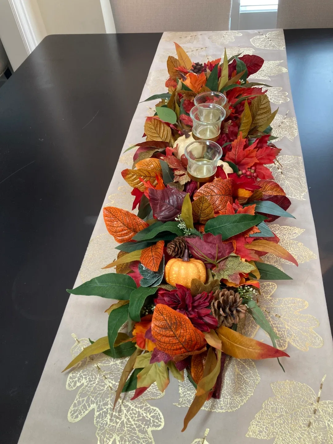 Fall Table Runner with Candle Holders thumbnail