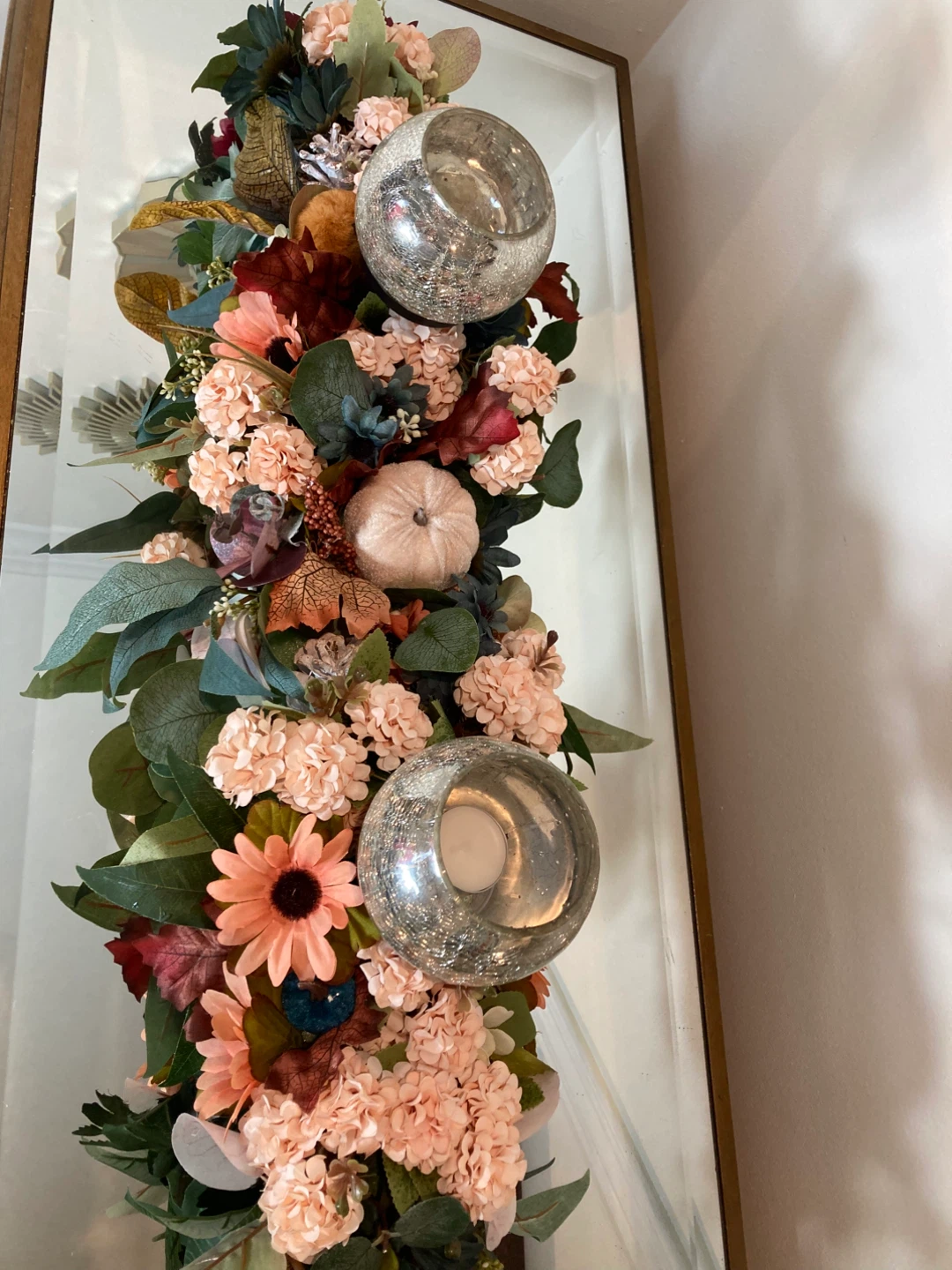 Fall Floral Table Runner with Candle Holders - photo 2