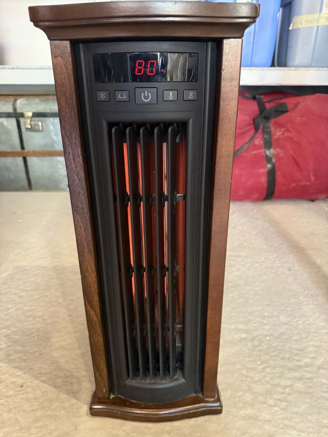 Space Heater with Wood Finish