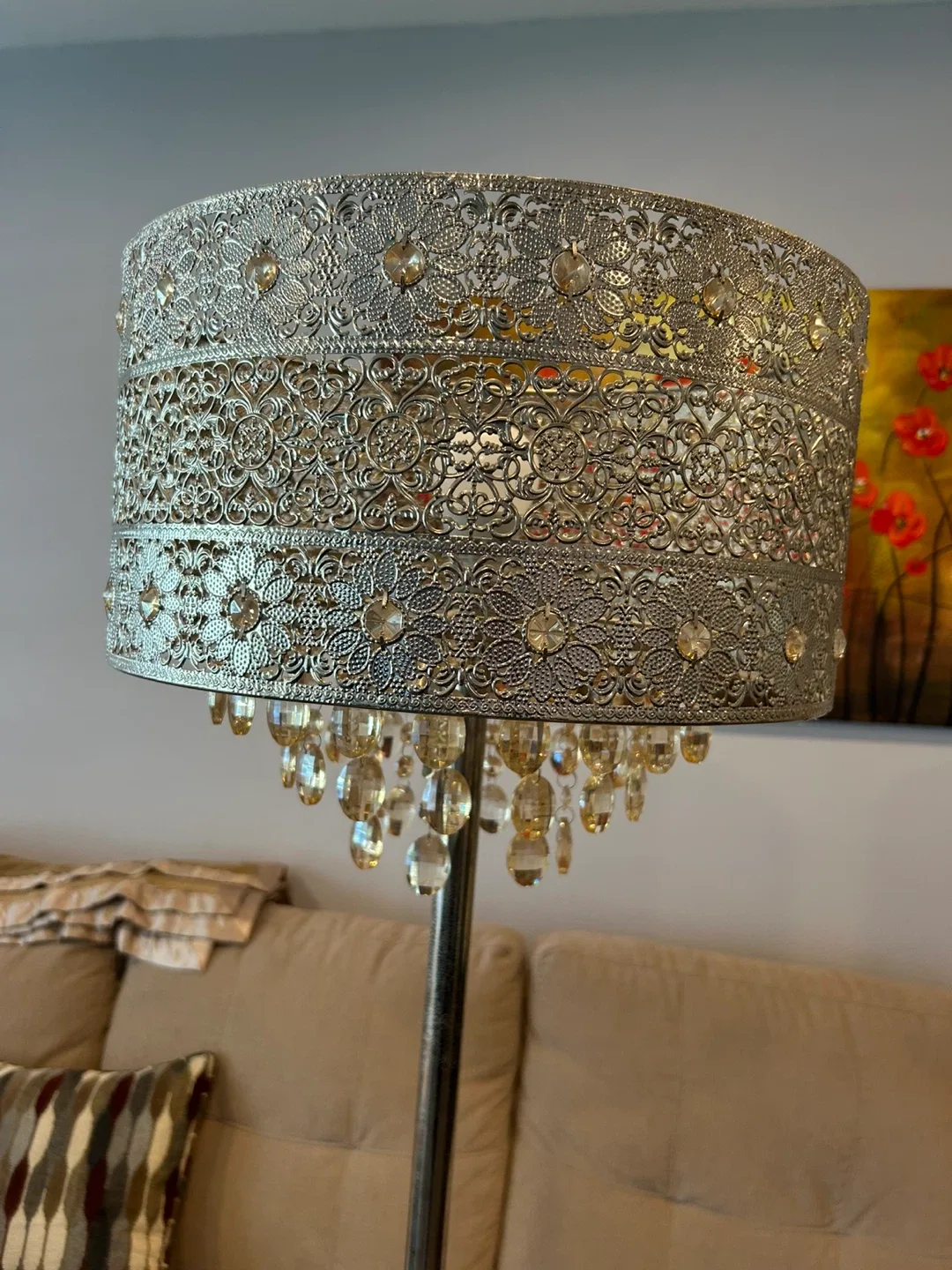 Pair of Silver Ornate Floor Lamps image indicator(2)