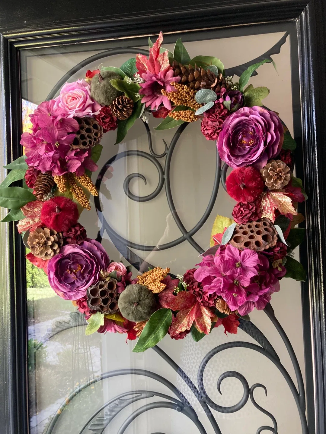 Floral Wreath - Burgundy & Pink thumbnail
