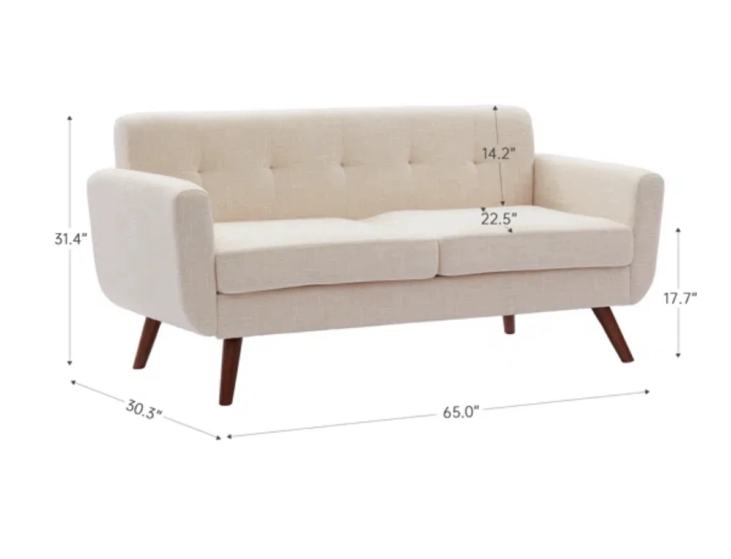 Jadier 66" Beige Loveseat Sofa by Corrigan Studio image indicator(2)