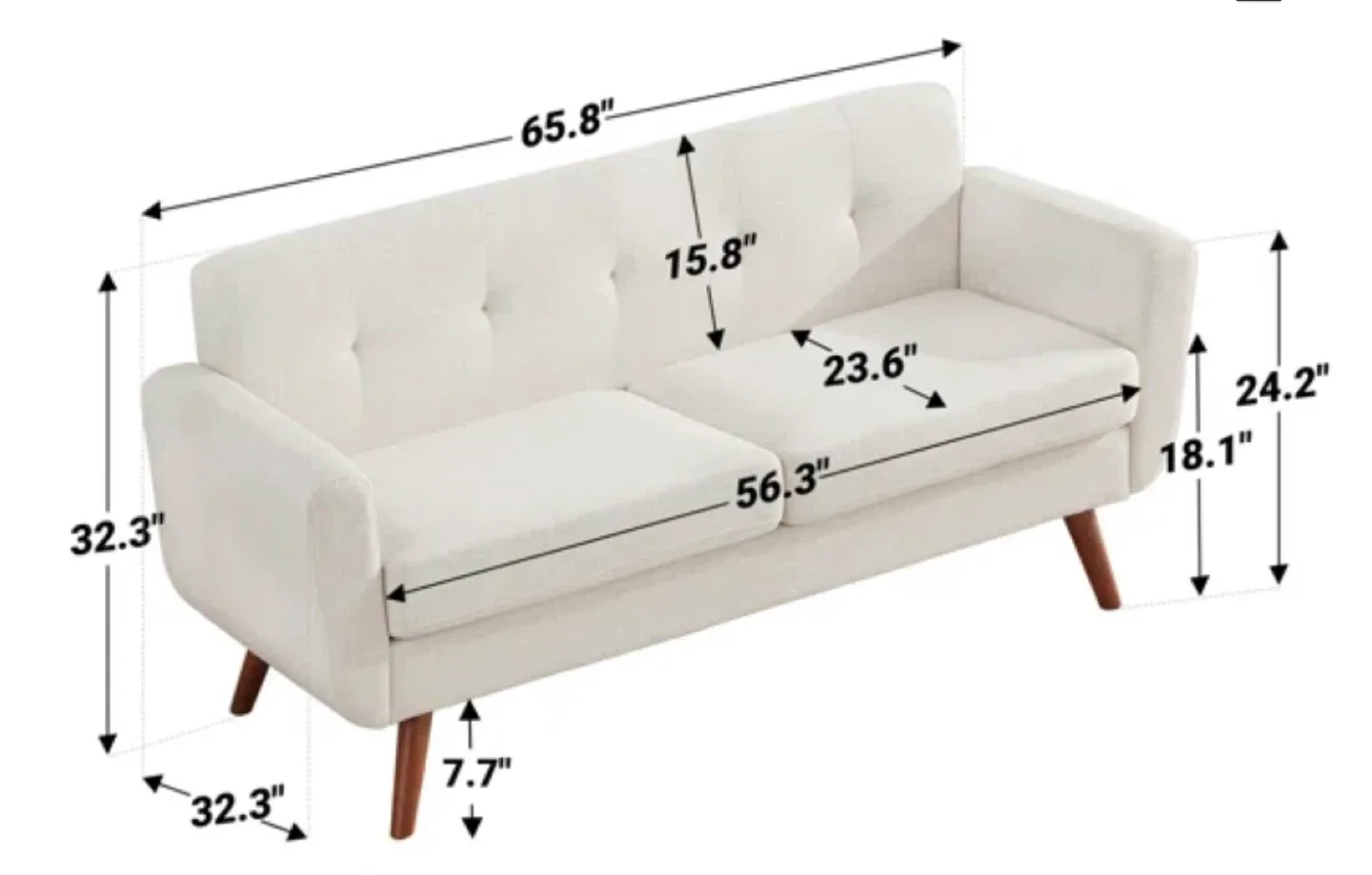 Jadier 66" Beige Loveseat Sofa by Corrigan Studio image indicator(5)