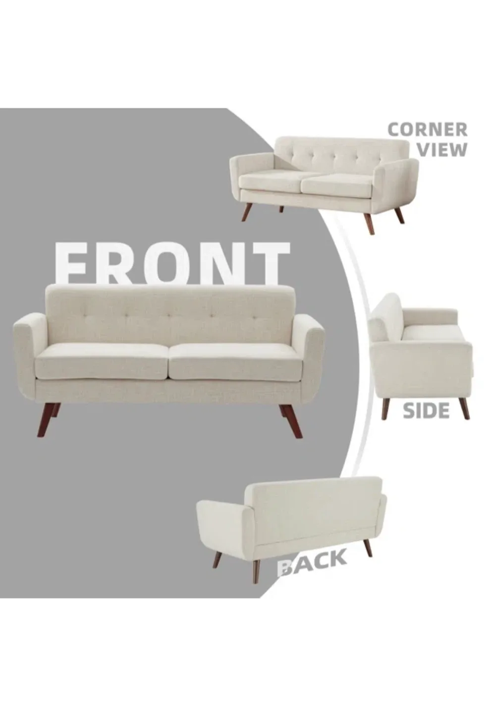 Jadier 66" Beige Loveseat Sofa by Corrigan Studio image indicator(4)