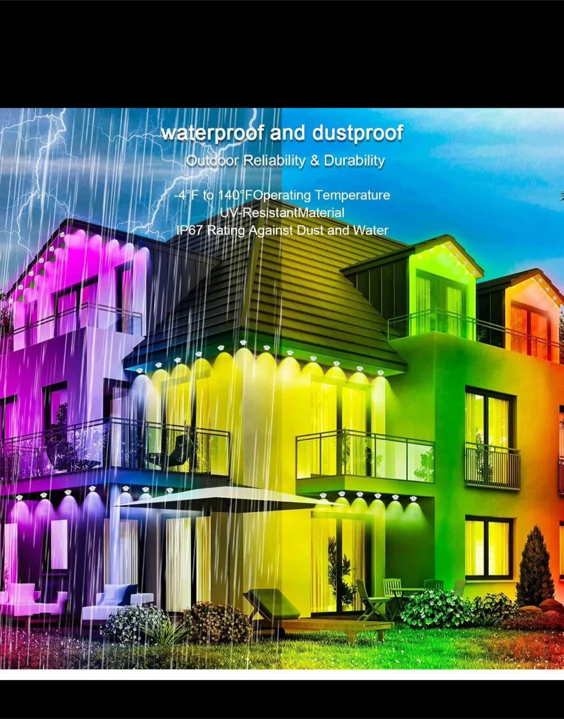 Outdoor LED Colorful Eaves Lights 300FT - NEW image indicator(5)