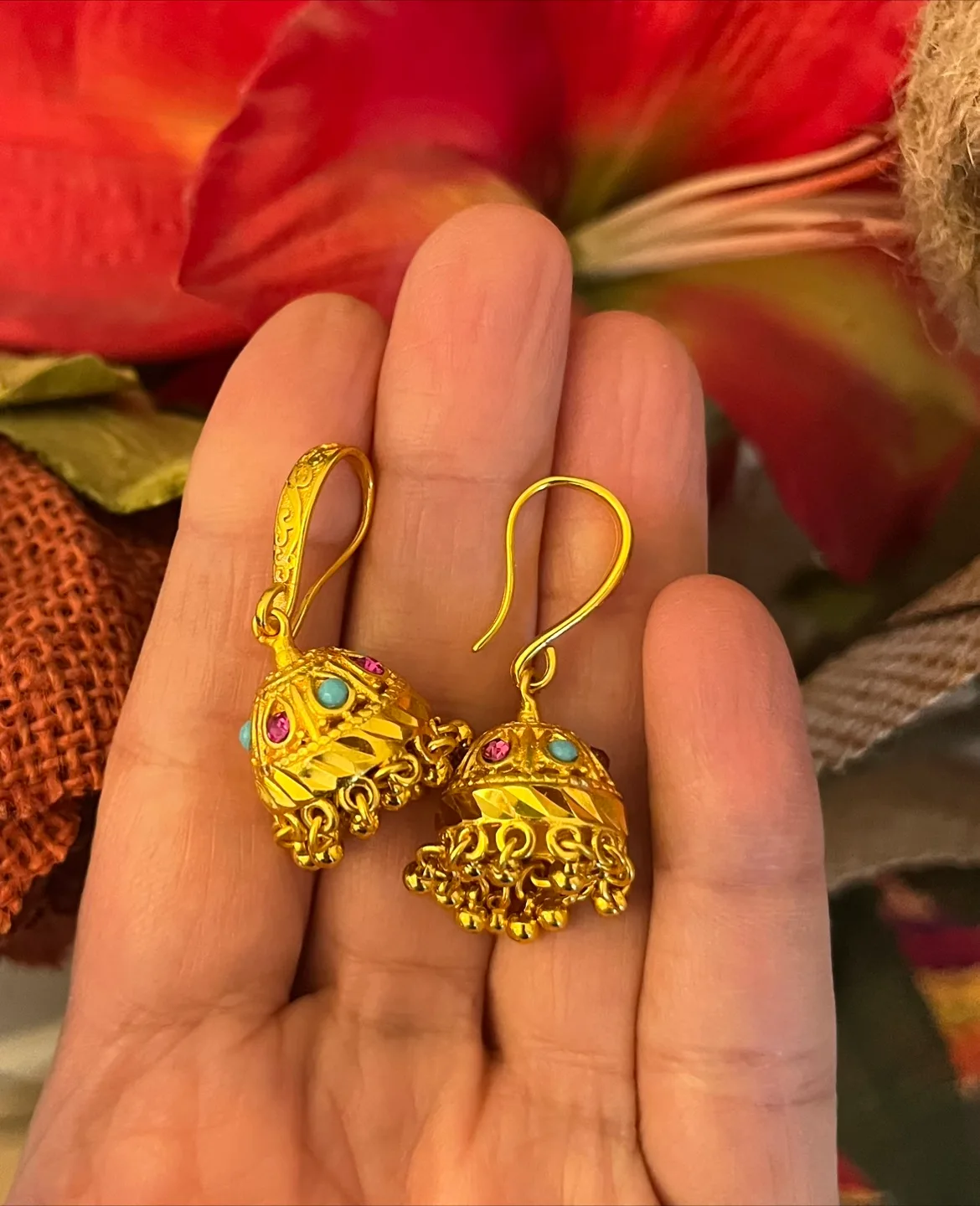 Gold plated Jhumka Earrings thumbnail