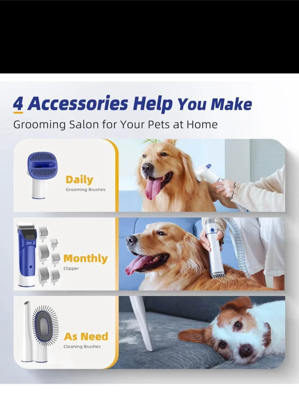 Buenkee Pet Grooming Vacuum - Hair Sucker image indicator(5)