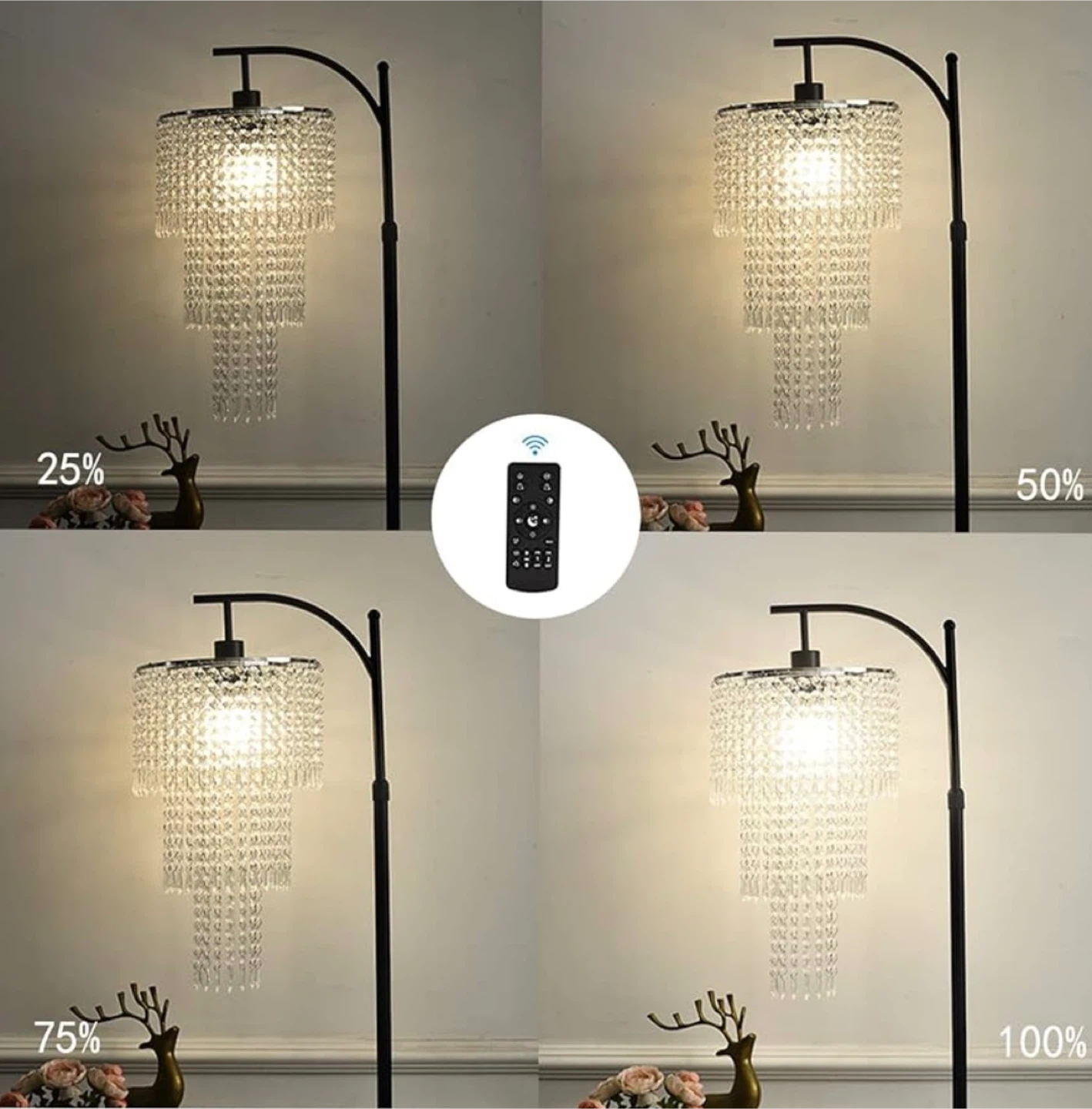Crystal Floor Lamp with Remote
