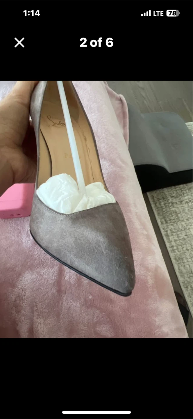 Christian Louboutin Grey Suede Heels Size 37.5