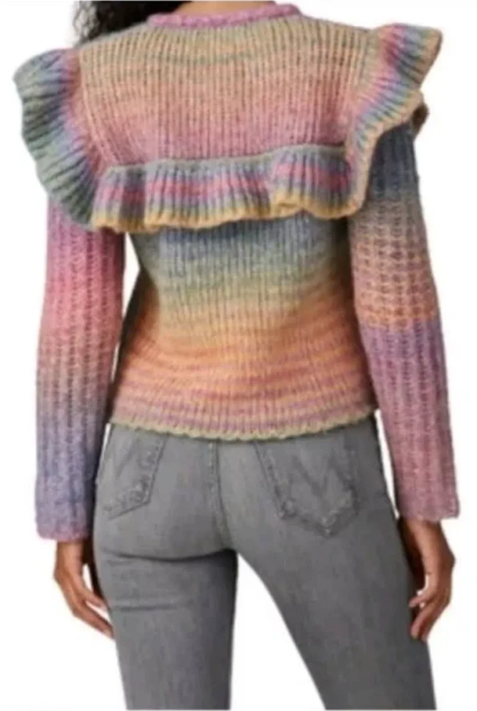 LoveShackFancy Ruffle Rainbow Knit Sweater image indicator(6)