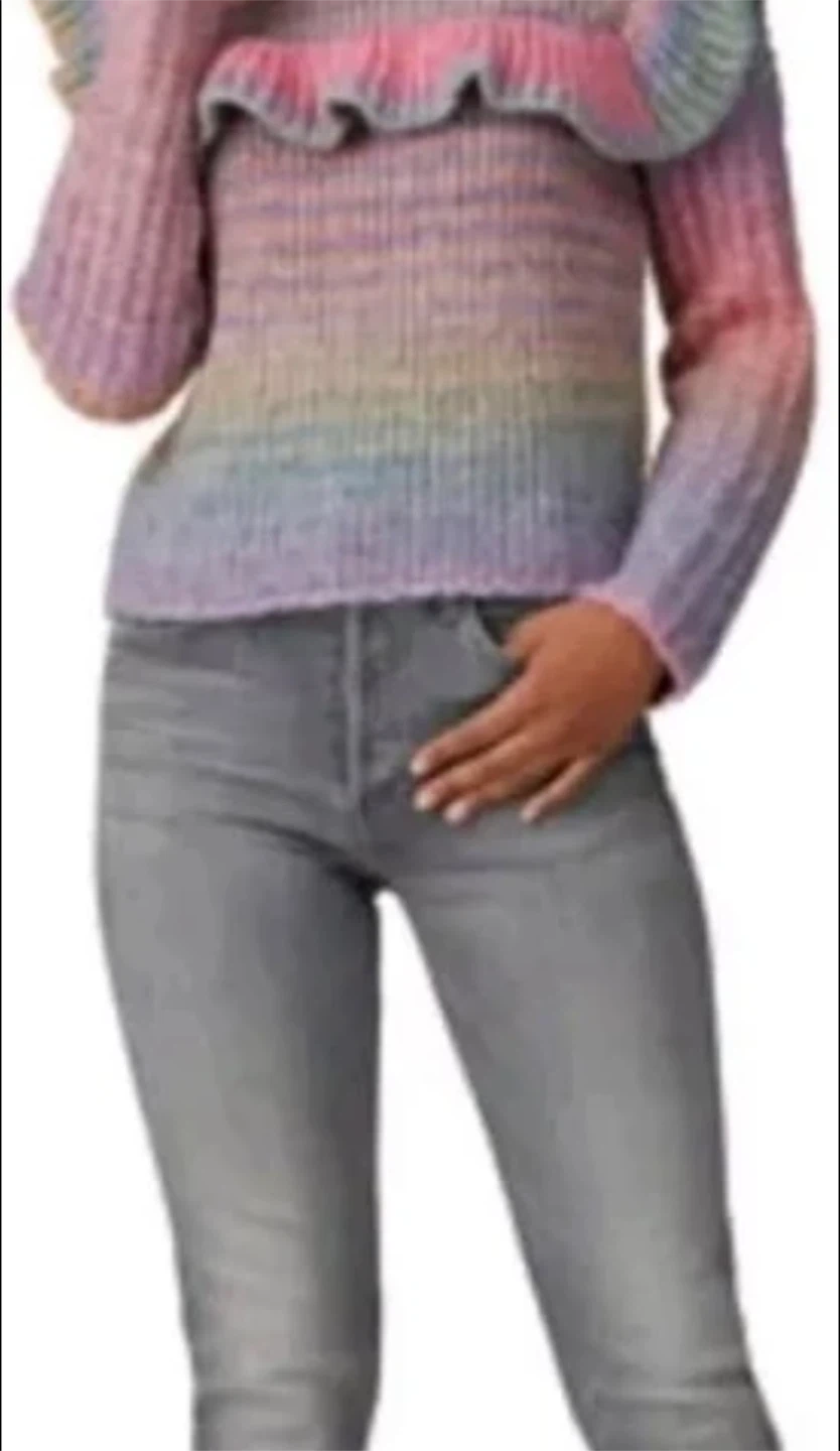 LoveShackFancy Ruffle Rainbow Knit Sweater - photo 5