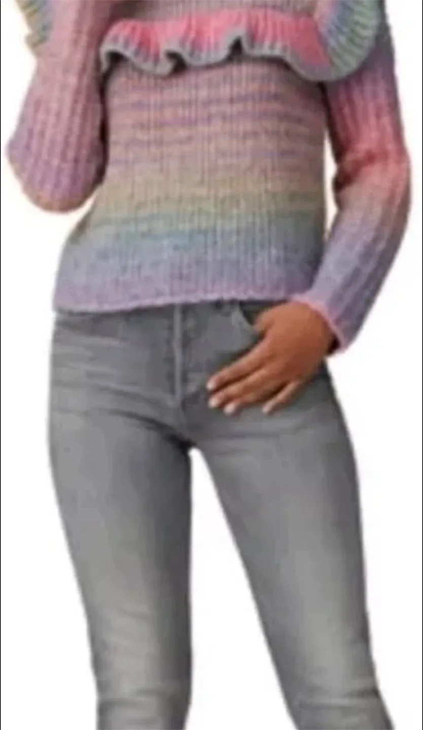 LoveShackFancy Ruffle Rainbow Knit Sweater image indicator(5)