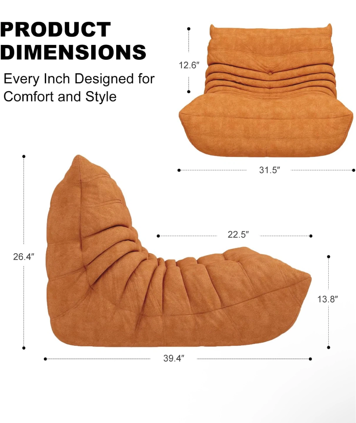 Boneless single seater sofa chair - photo 4