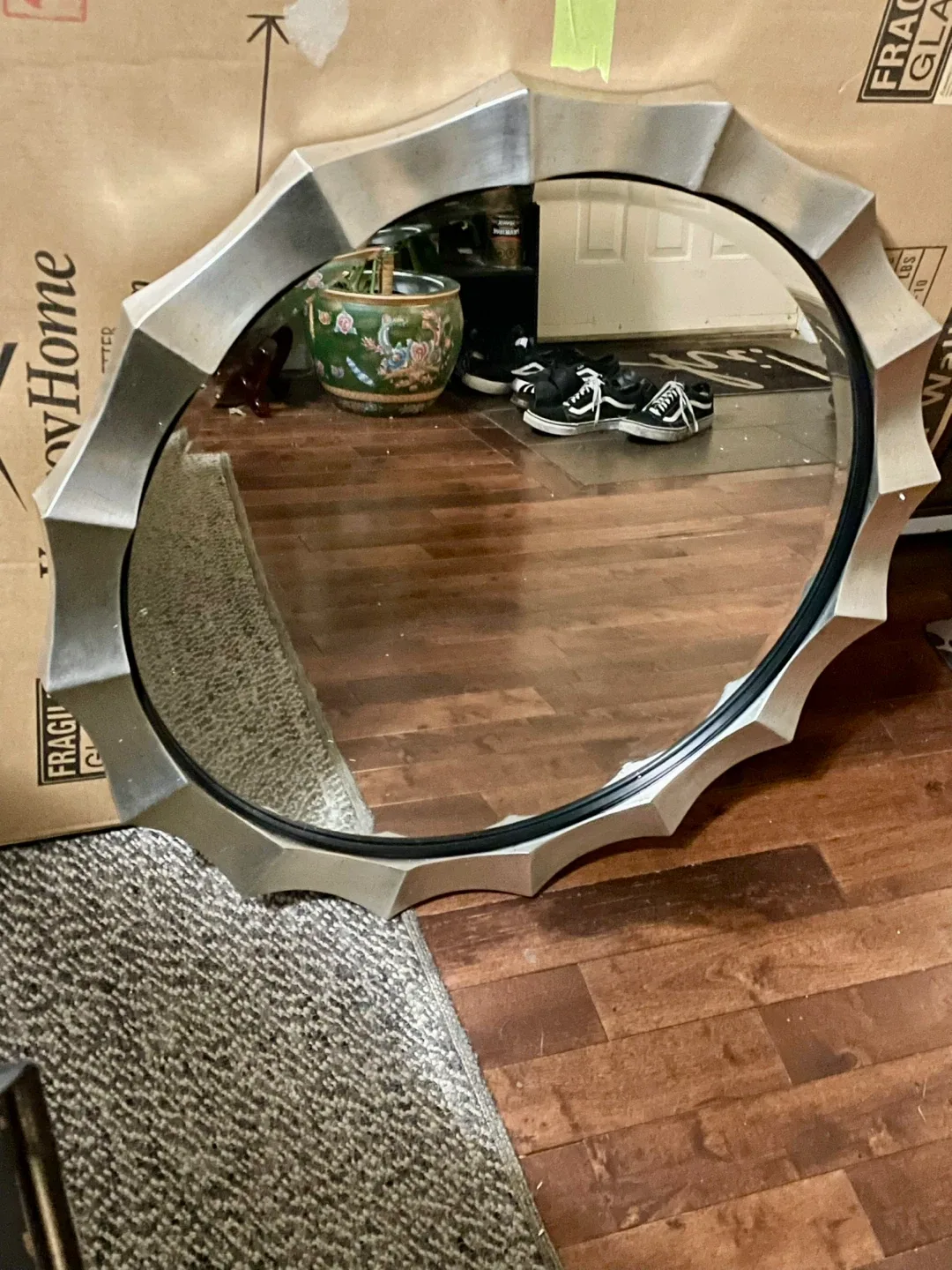 Round Silver Wall Mirror image indicator(7)