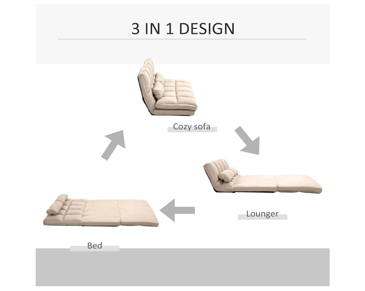 FINAL SALE‼️ 3-in-1 Beige Sofa Bed - photo 4