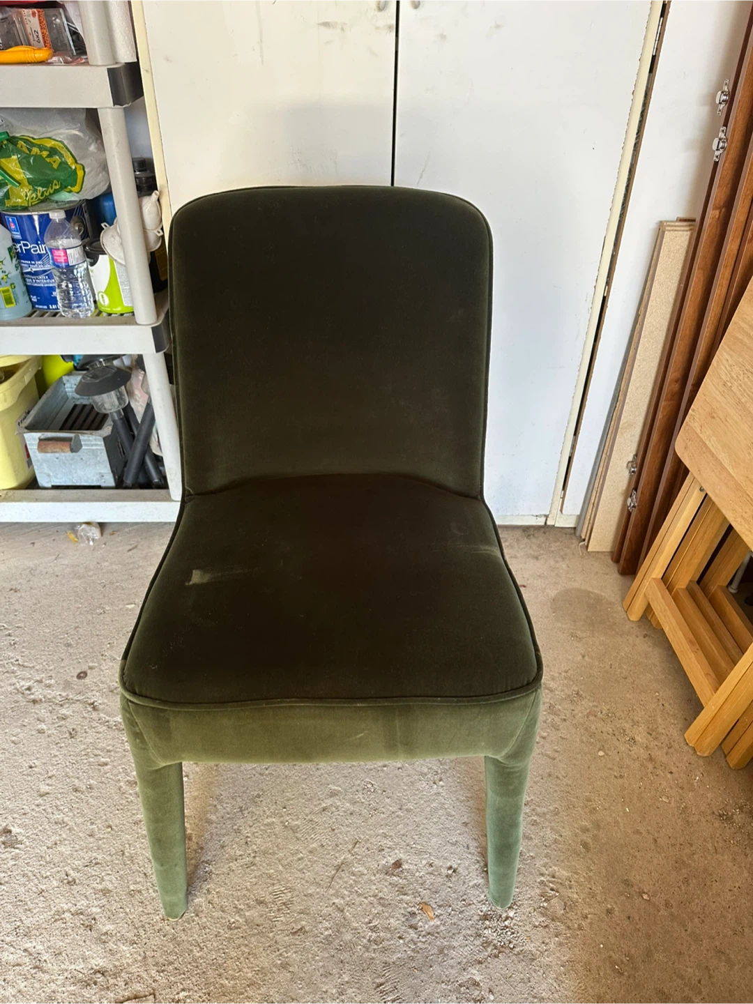 4 Green Velvet Dining Chairs - photo 4