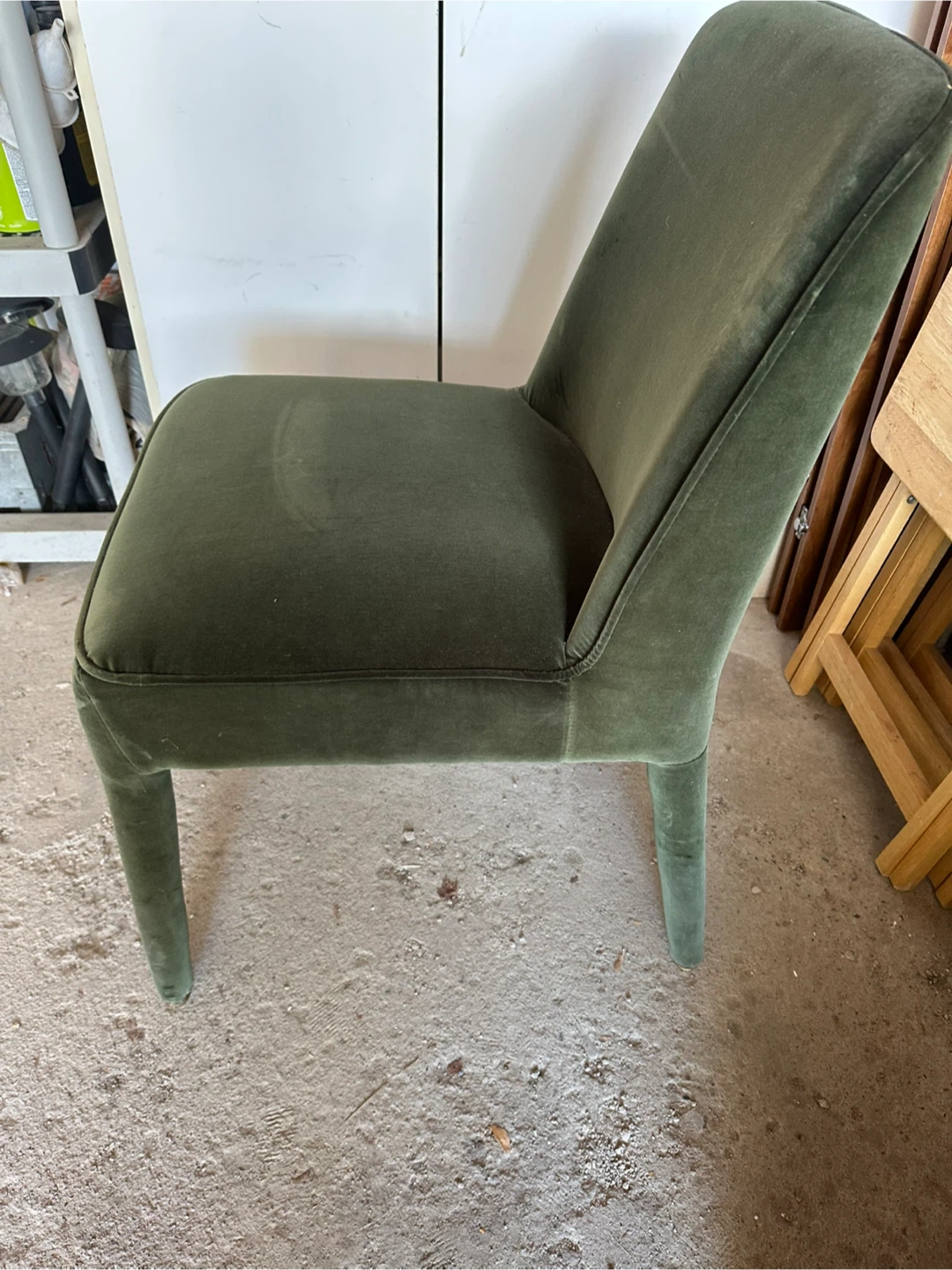4 Green Velvet Dining Chairs - photo 3