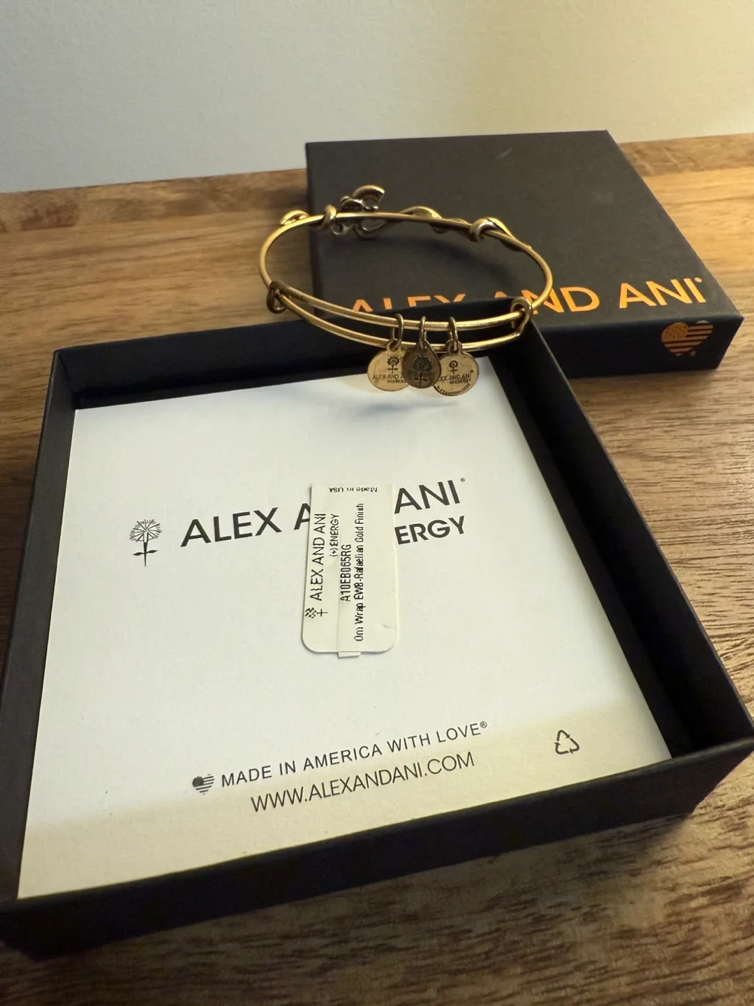 Alex and Ani Gold Bangle Bracelet with Box image indicator(2)