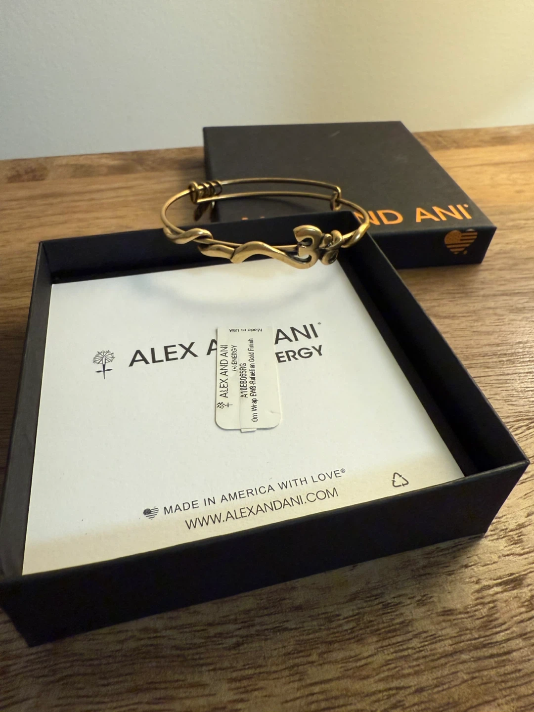 Alex and Ani Gold Bangle Bracelet with Box