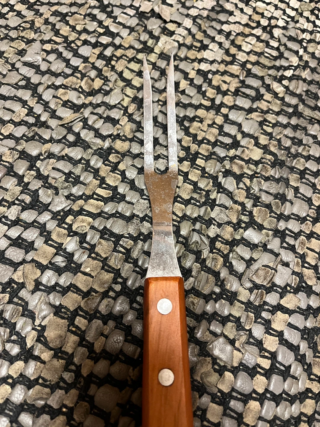 Vintage Meat Fork with Wood Handle