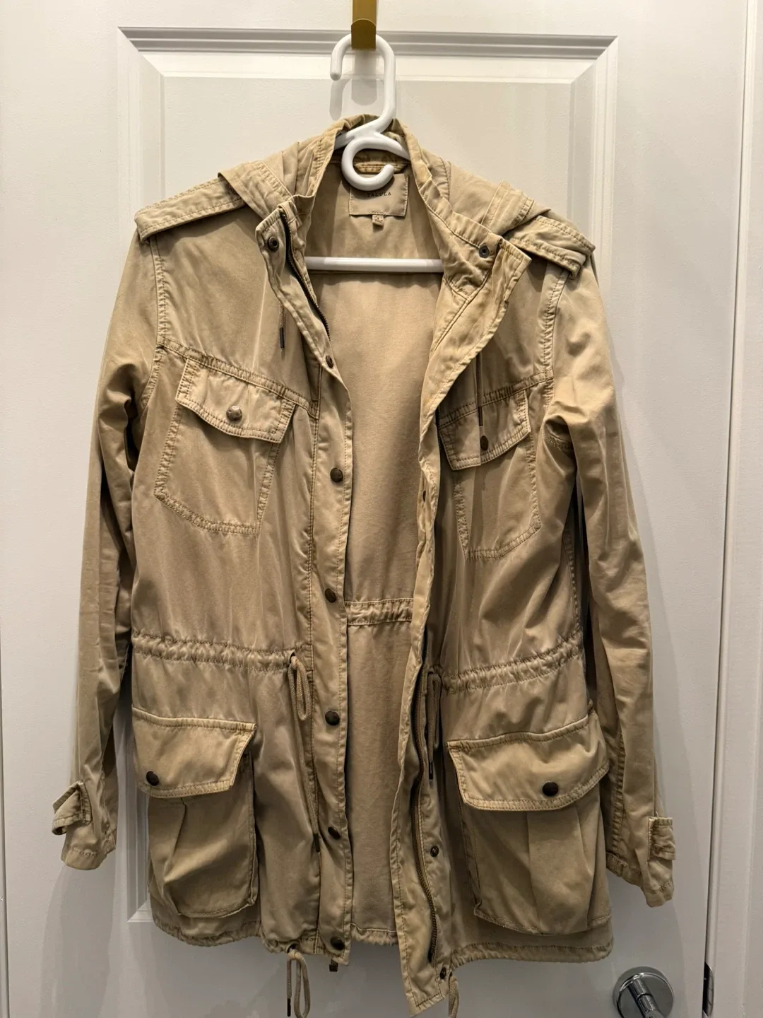 Talula Beige Cotton Hooded Jacket - Size S image indicator(3)