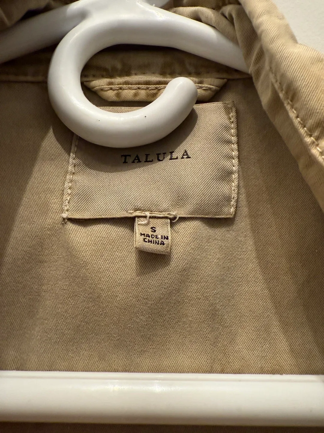 Talula Beige Cotton Hooded Jacket - Size S image indicator(4)