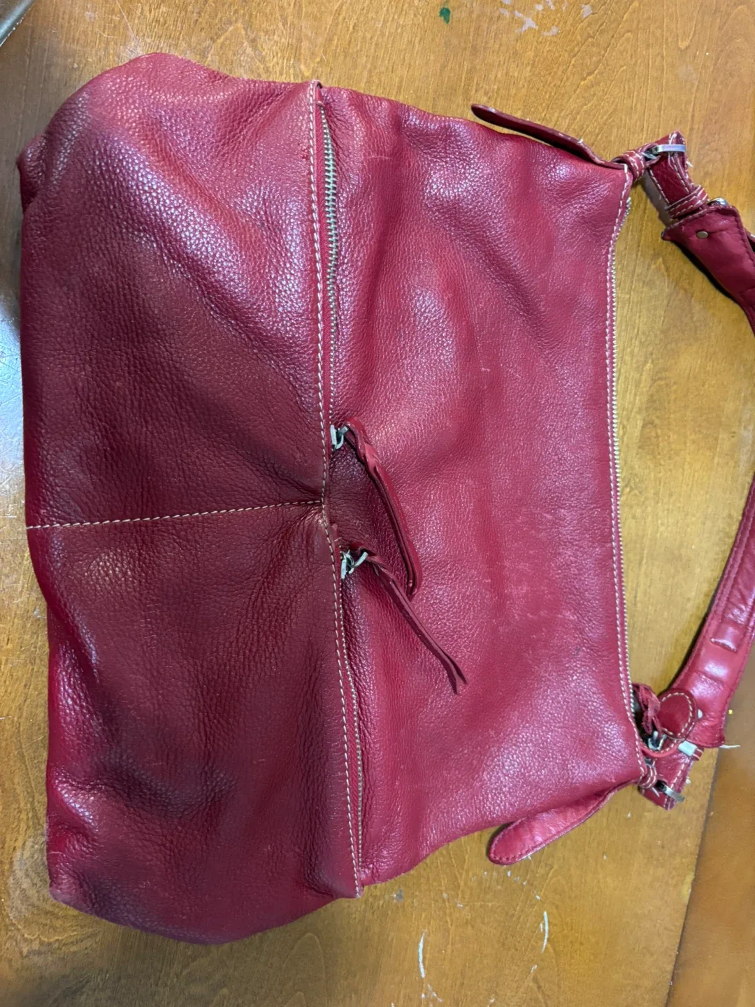 [DANIER] Red Leather Shoulder Bag image indicator(2)