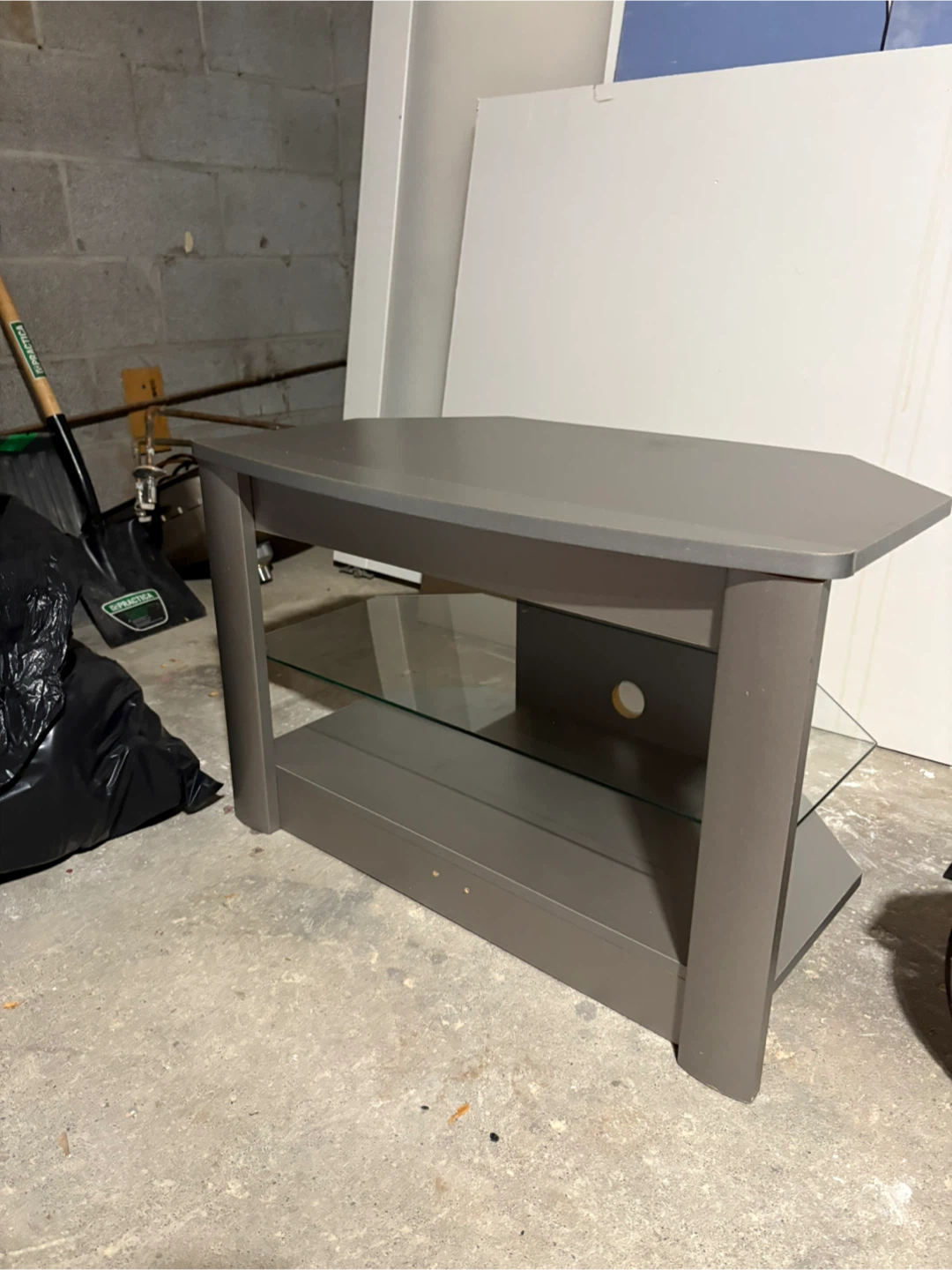 Grey Corner TV Stand