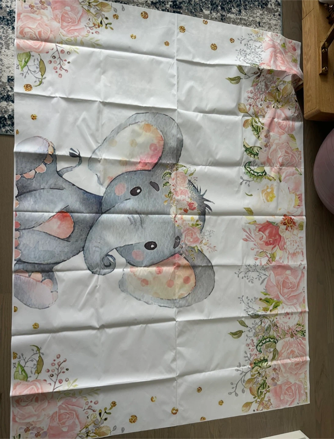 🧡 Elephant & Floral Baby Shower Backdrop