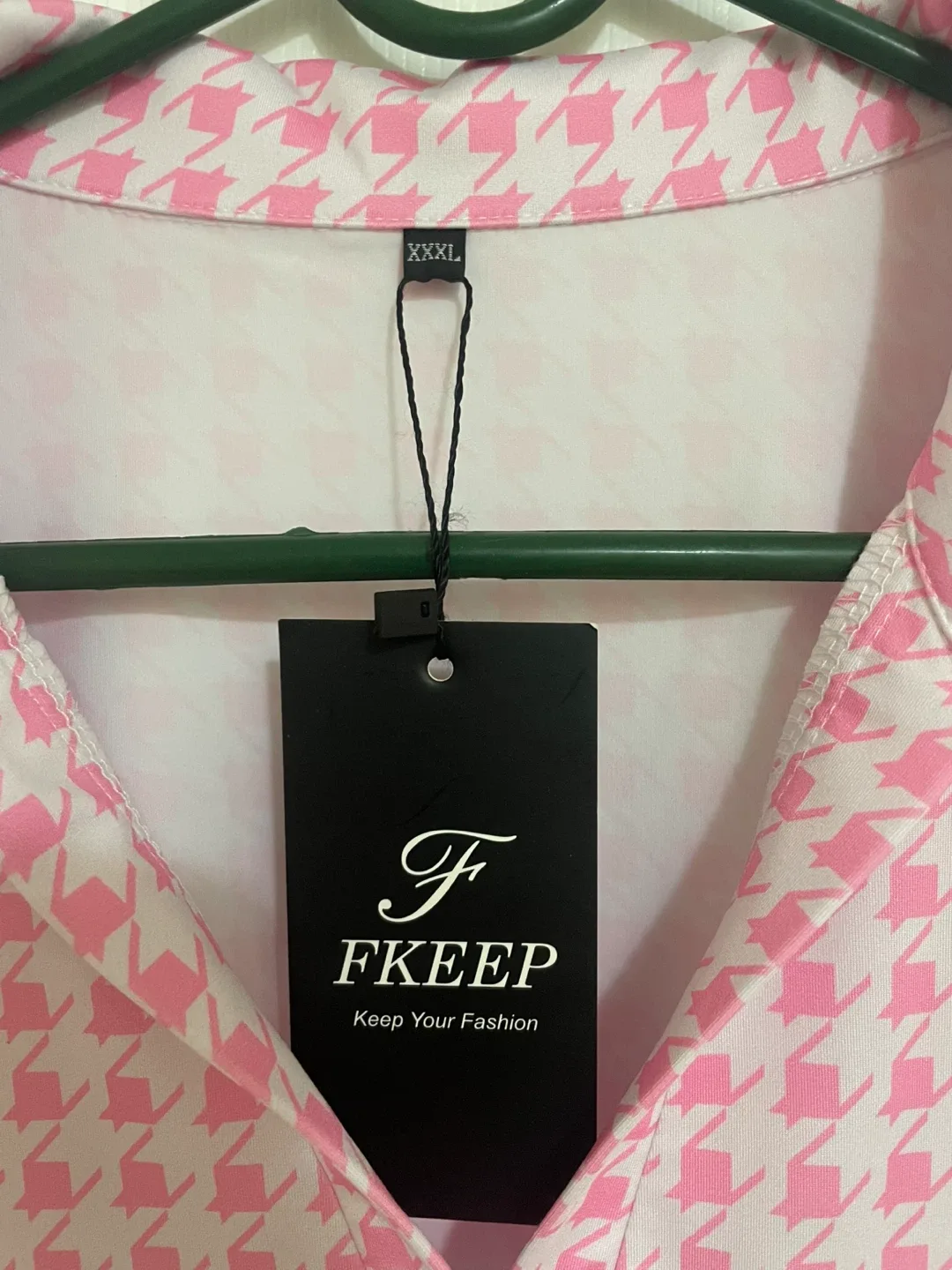 Fkeep Pink Houndstooth Blouse - XXXL image indicator(3)