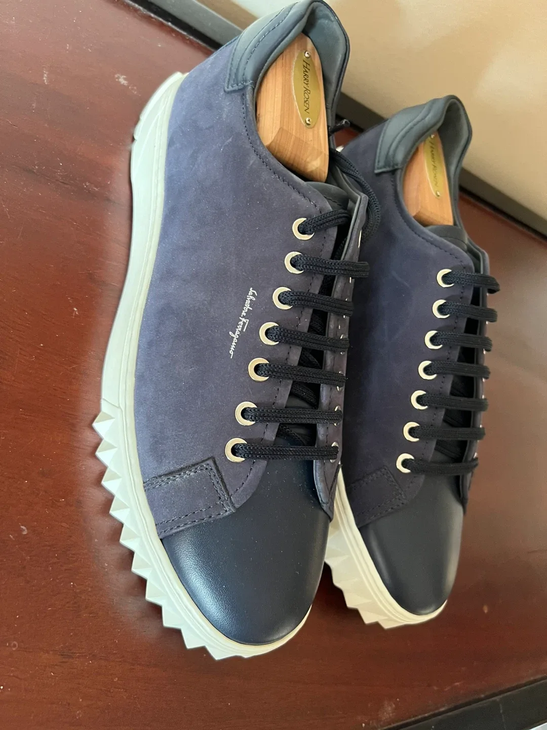 Salvatore Ferragamo Navy Blue Sneakers image indicator(2)