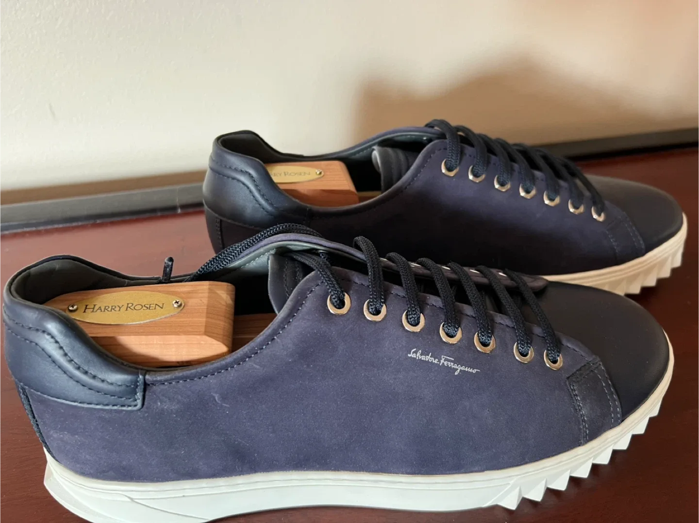 Salvatore Ferragamo Navy Blue Sneakers thumbnail