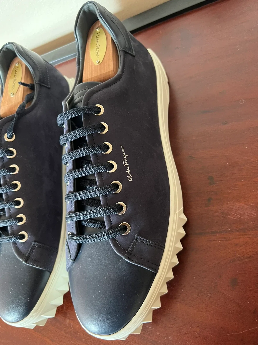 Salvatore Ferragamo Navy Blue Sneakers image indicator(4)