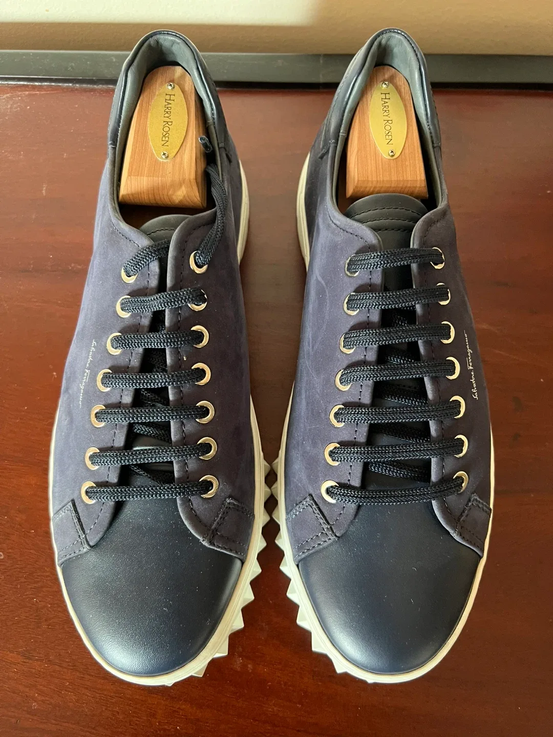 Salvatore Ferragamo Navy Blue Sneakers image indicator(3)