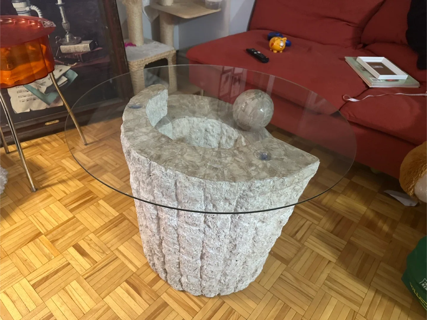 Unique Stone & Glass Coffee Table thumbnail